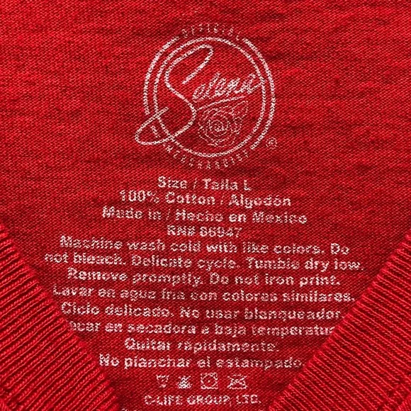 ORIGINAL SELENA MERCHANDISE Long Sleeve Cropped Tee Red T-Shirt Size Large L - Picture 4 of 6